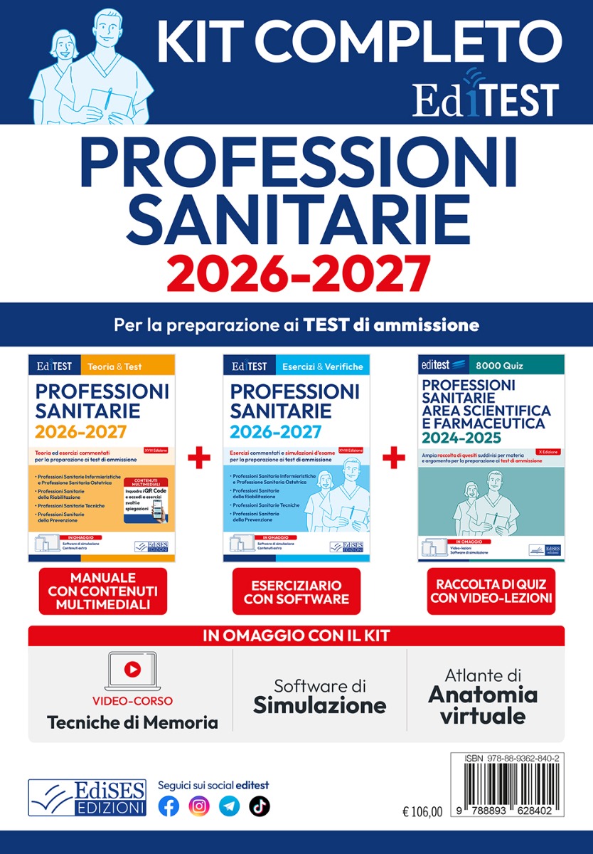 Test Professioni Sanitarie 2026-2027: Kit completo II edizione 2026