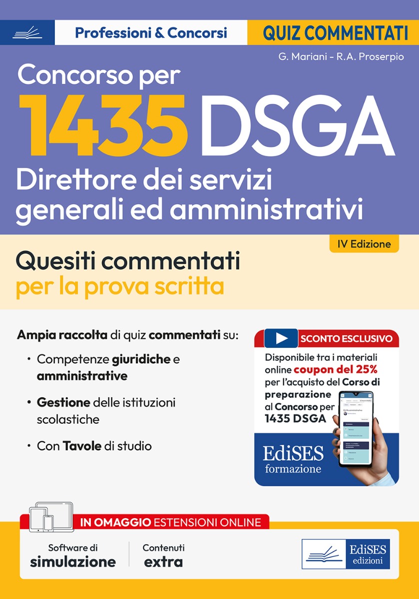 Concorso 1435 DSGA  Direttore dei Servizi Generali e Amministrativi - Test commentati