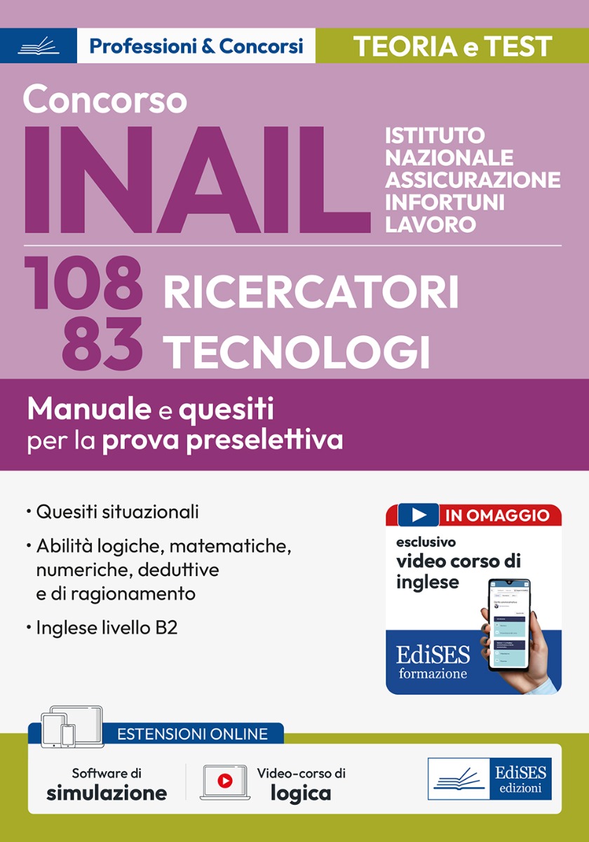 Concorso INAIL - 108 Ricercatori - 83 Tecnologi