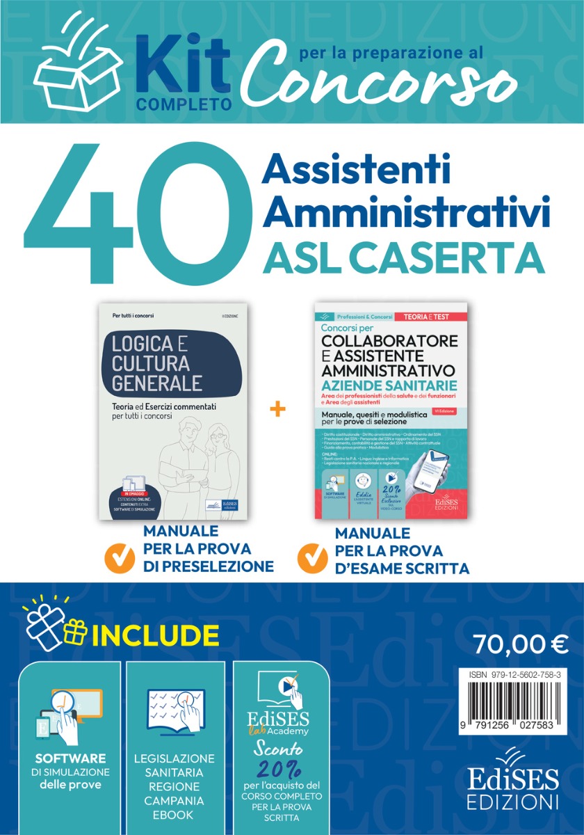 Kit concorso 40 Assistenti Amministrativi ASL Caserta