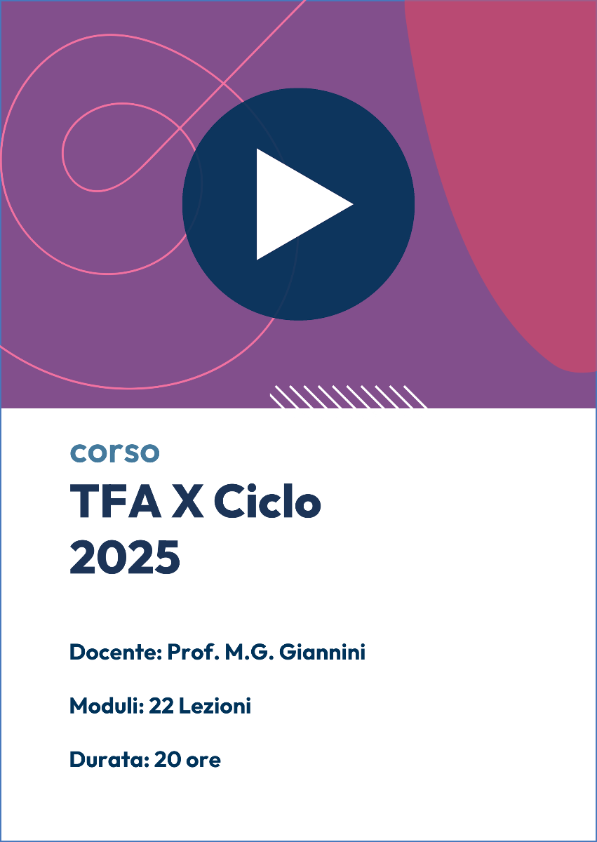 Videocorso online completo per il concorso TFA Sostegno X Ciclo