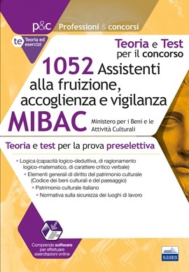 Concorso MIBAC 1052 Assistenti alla fruizione, accoglienza e vigilanza - Teoria e test per la preselezione