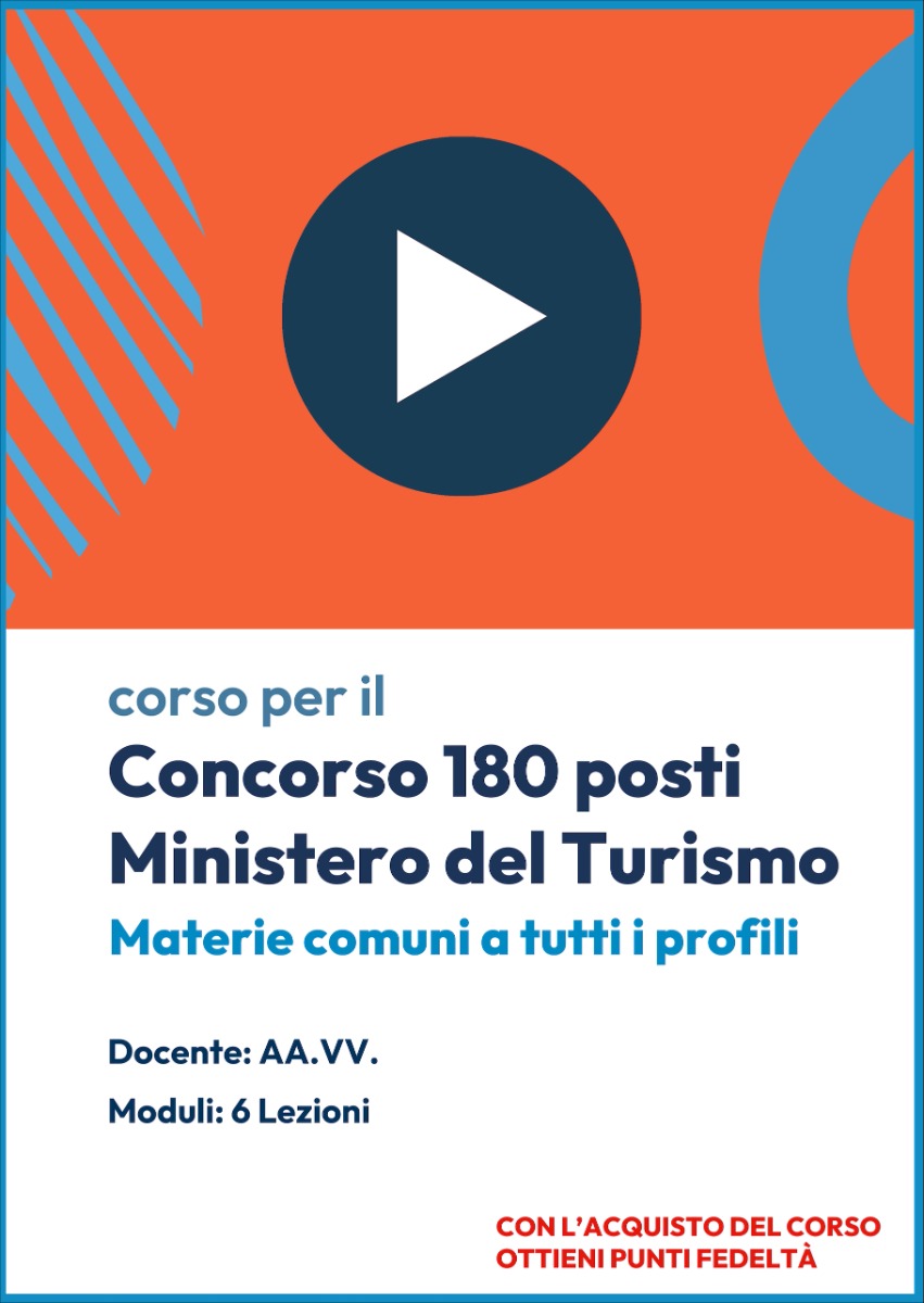 Videocorso online Ministero del Turismo - Prova Preselettiva